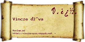 Vincze Éva névjegykártya