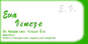 eva vincze business card
